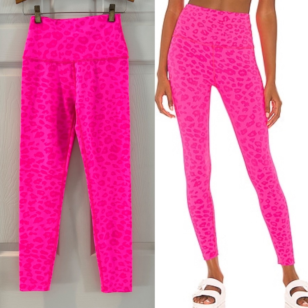 Beyond Yoga Electric Pink Leopard Print Leggings XS